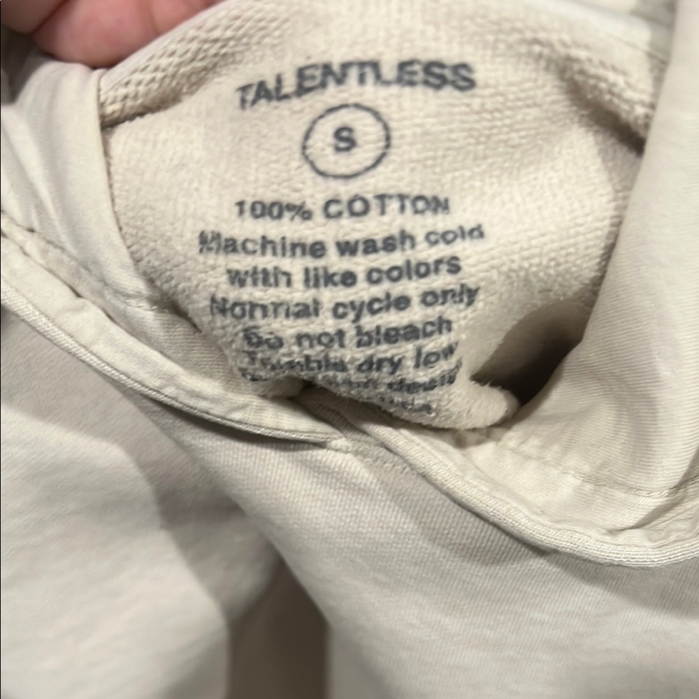 Talentless WOMENS CIRCLE LOGO HOODIE in Bone color. - Picture 6 of 7